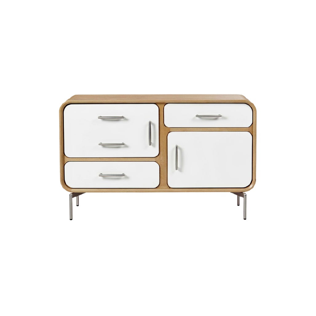 Moderne Dressoir met Houten Afwerking en Witte Deuren