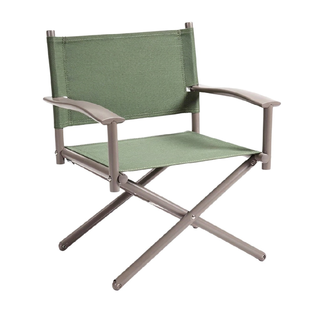 Vouwstoel met groene stof en lichtgewicht frame