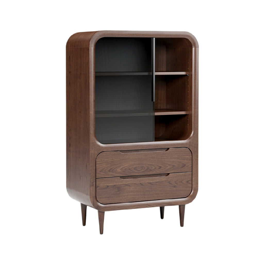 "Retro Houten Boekenkast met Lades en Open Planken"