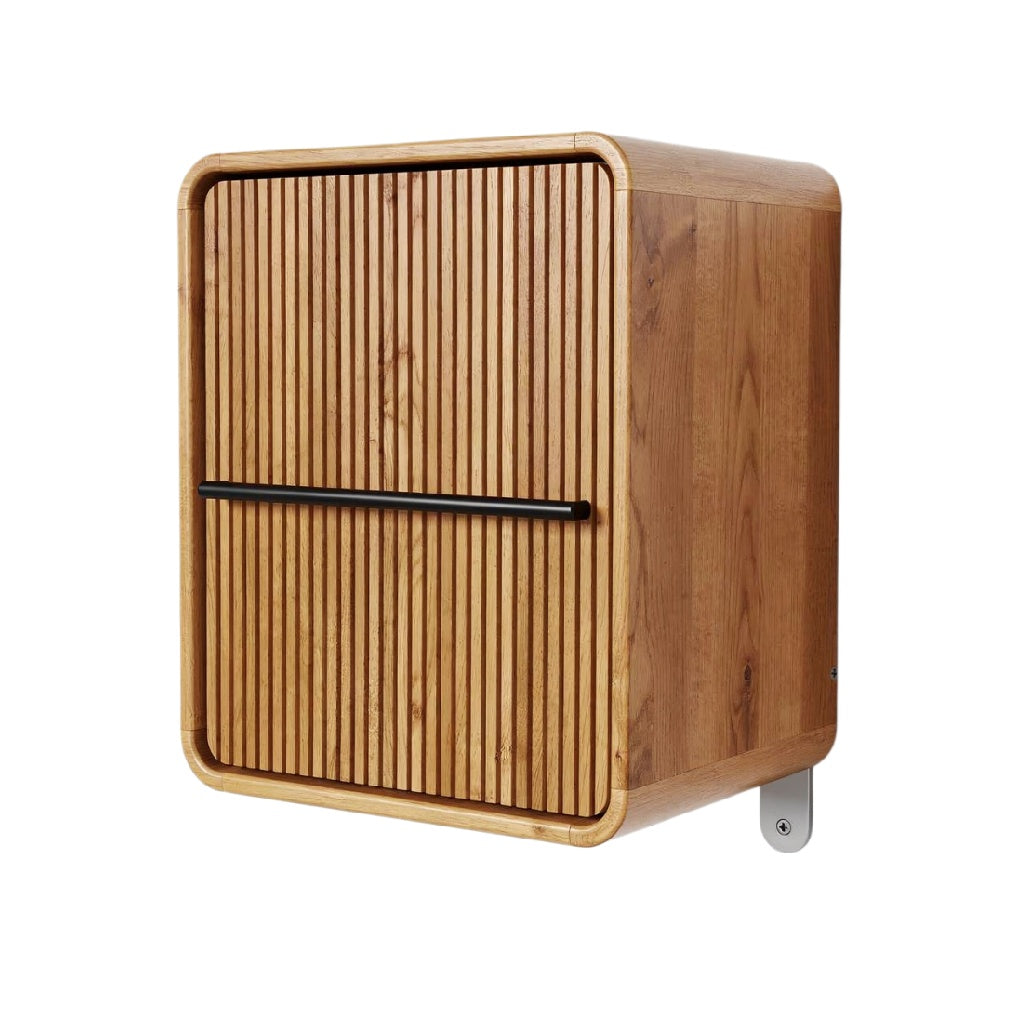 Wandkast van Hout met Strak Design en Geperforeerde Frontpartij