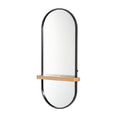 "Moderne Decoratieve Wandspiegel met Houten Plank"